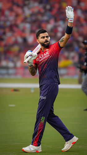 Ahmedabad: Royal Challengers Bengalurus Virat Kohli greets spectators before the Indian Premier Leag.jpg