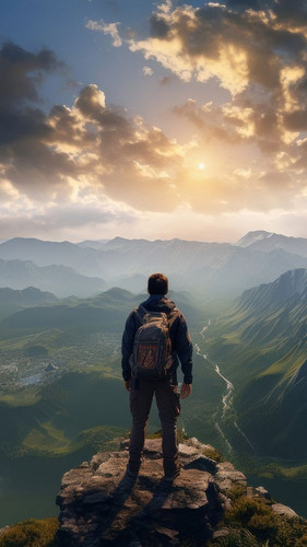 Photo of a backpacker on the top of the mountain….jpg