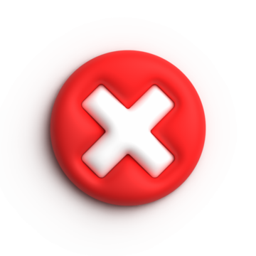 pngtree 3d red cross mark clipart png image 6552326.png