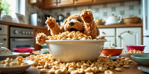 A humorous and slightly depraved scene featuring Big Belly Bob BBB the plush labradoodle with an abs.jpg