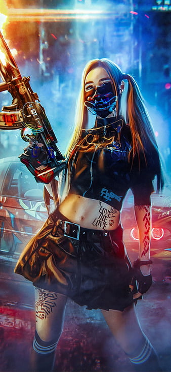 HD wallpaper cyberpunk anime girl cute girl gangster girl gun anime random girl smite thumbnail.jpg