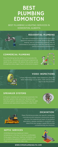 Pipes Plumbing LTD is one of the best companies that are providing the Best Plumbing Edmonton at reasonable prices. The entire team is fully dedicated to providing professional commercial and residential plumbing services. Get instant solution to every kind of plumbing problem along with 90 days warranty. Call now at 780-699-3283 or visit at https://pipesplumbingltd.com/