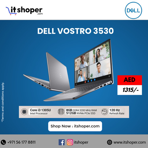 DELL VOSTRO 3530 laptop with Intel Core i3 8GB RAM 512GB SSD 120Hz display on white background.jpg