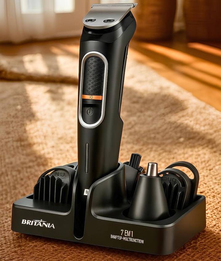 Aparador de Pelos Britânia BAP21P Multigroom 7 em 1 Sem Fio Preto – Bivolt