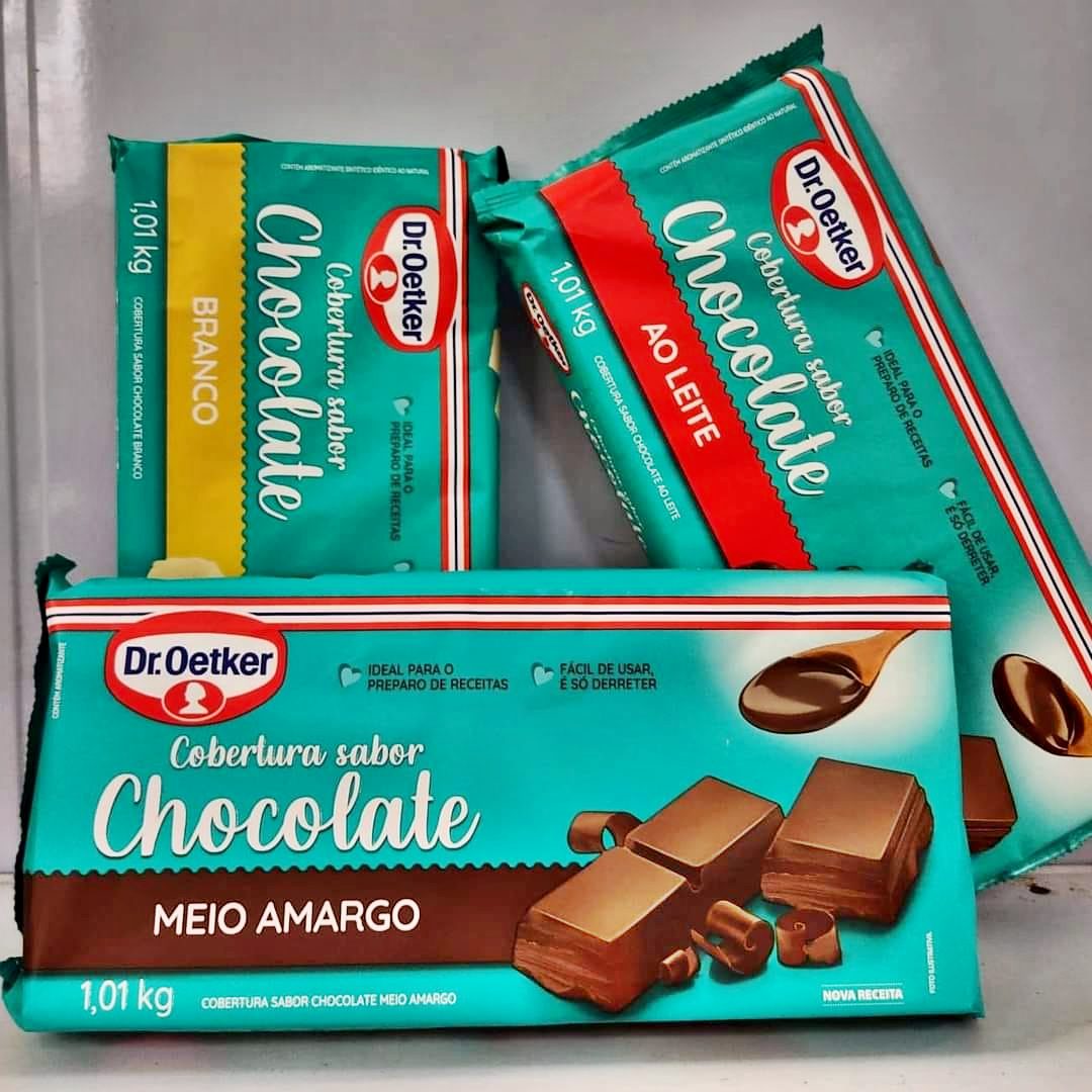 Dr. Oetker Cobertura Em Barra Sabor Chocolate Meio Amargo Para Recheio E Cobertura De Bolos Tortas Pão De Mel Doces E Sobremesas Basta Derreter 1Kg