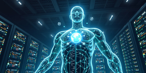A hyperrealistic illustration of an Omnivisor a massive translucent being forged from interwoven neu.jpg