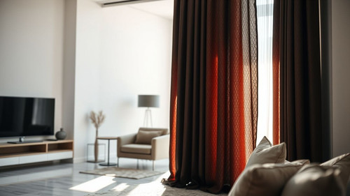 uma fotografia impressionante captura uma cortina blackout elegante pendurada em uma sala de estar.jpg