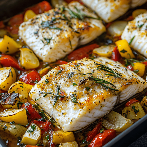 Mediterran gebackene Fischfilets mit Gemuse min.png
