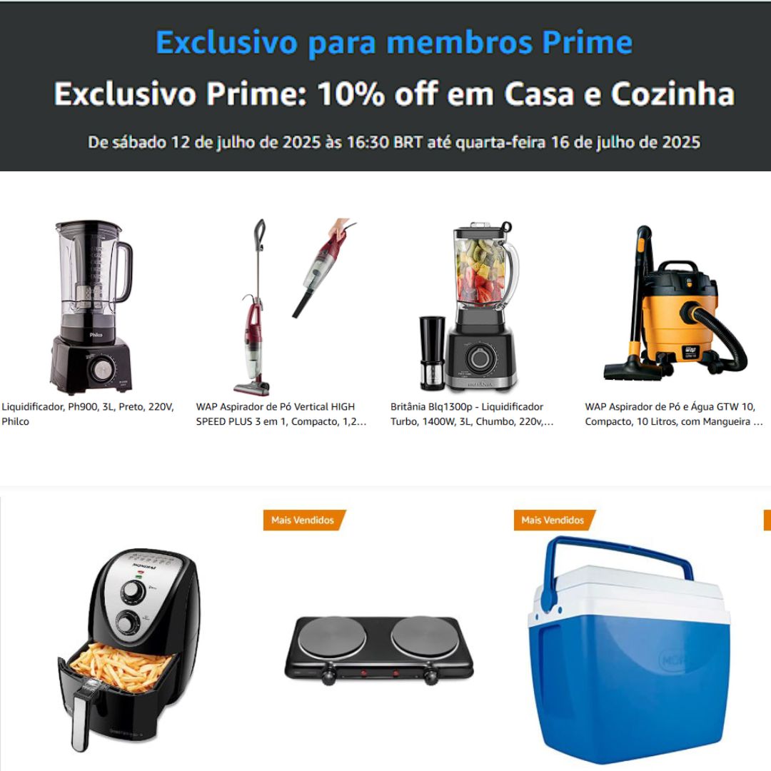 Exclusivo Prime: 10% off em Casa e Cozinha