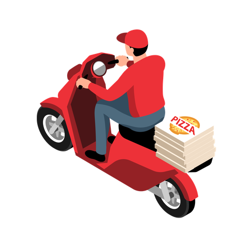 —Pngtree—a pizza delivery man driving 8864251.png