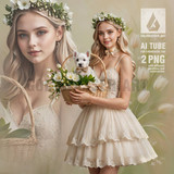 Girl with a West Highland White Terrier
