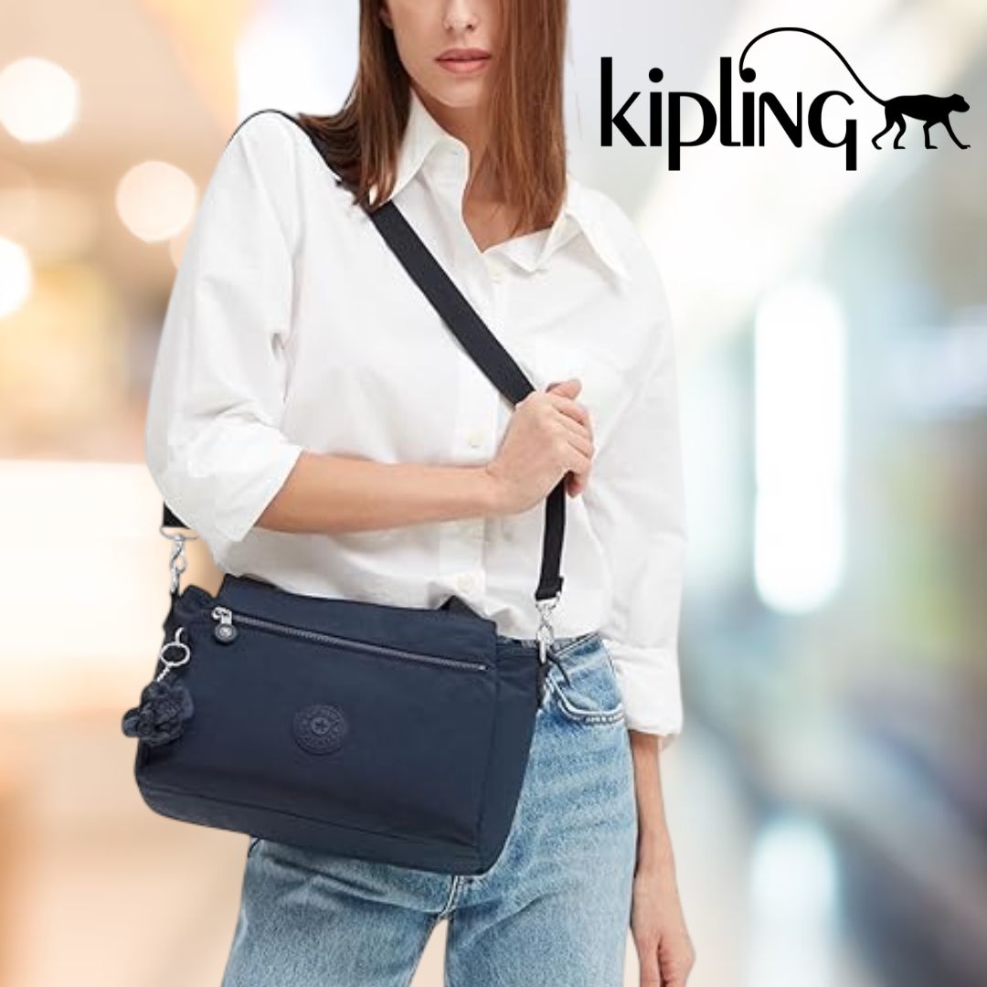 Kipling Bolsa de ombro metálica Elysia, Azul Bleu, 11.5″L x 9″H x 5″D Kipling Bolsa de ombro metálica Elysia, Azul Bleu, 11.5″L x 9″H x 5″D