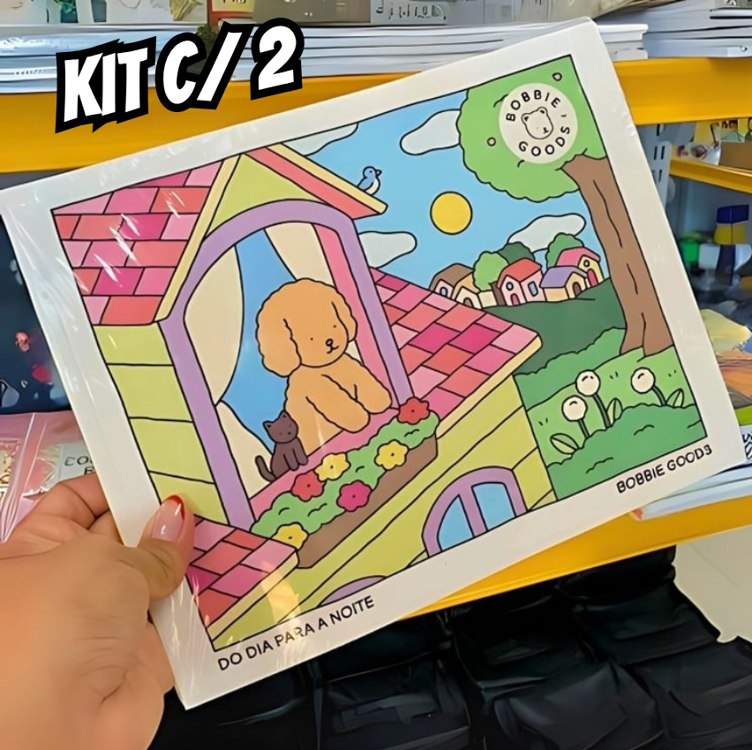 Kit 2 Bobbie Goods Livros De Colorir Capa Dura 48 Folhas