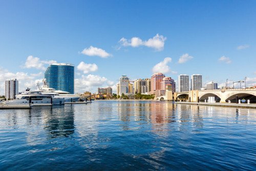 Royal Park Bridge with marina and skyline travel in West Palm Beach, USA.jpg
