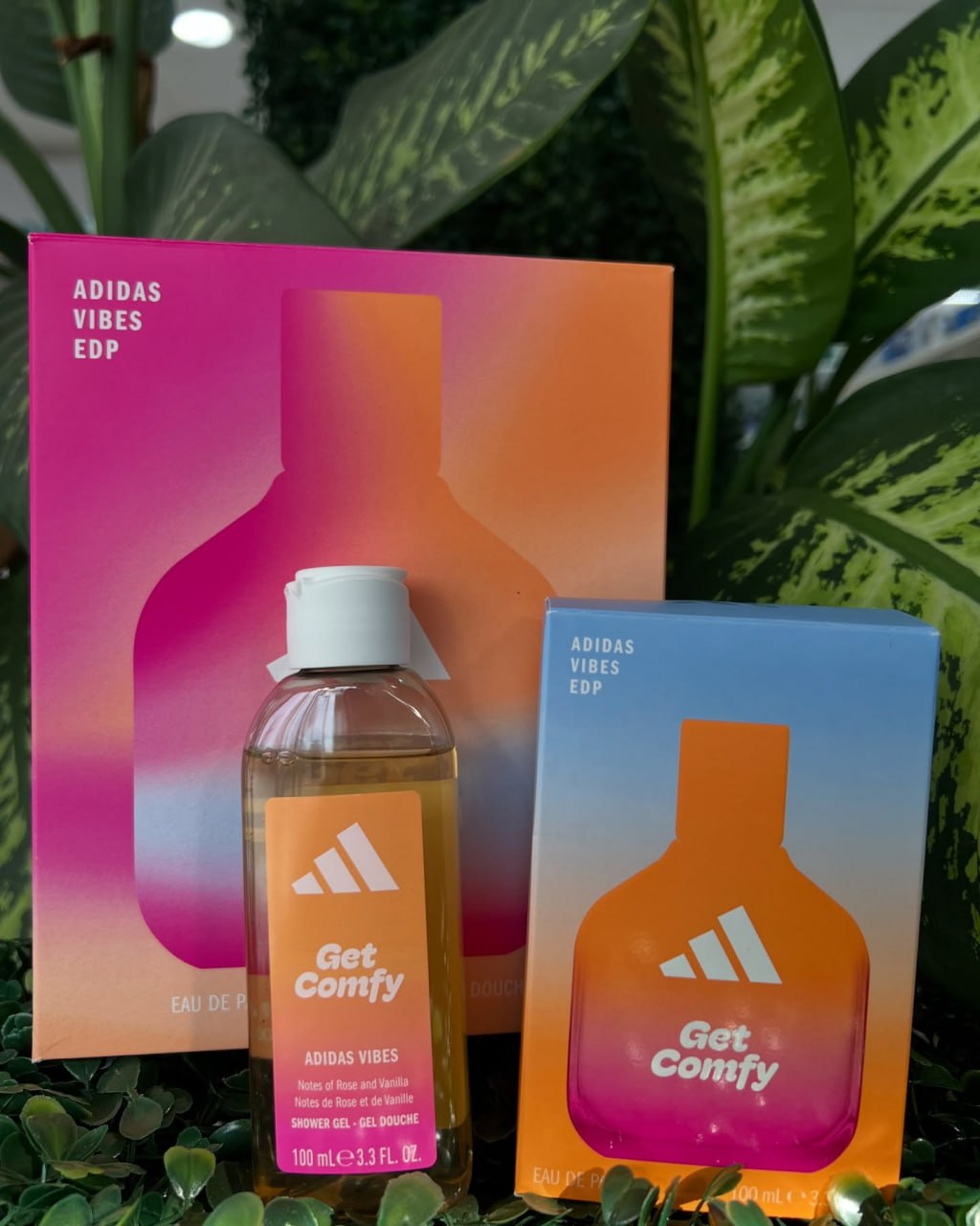 Conjunto de chuveiro Adidas Vibes Get Comfy 100ml +