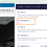 Over Optimized Meta Title and Missing Meta Description
