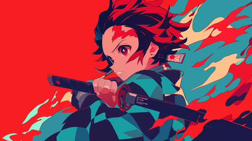 tanjiro with katana red blue desktop wallpaper preview.jpg