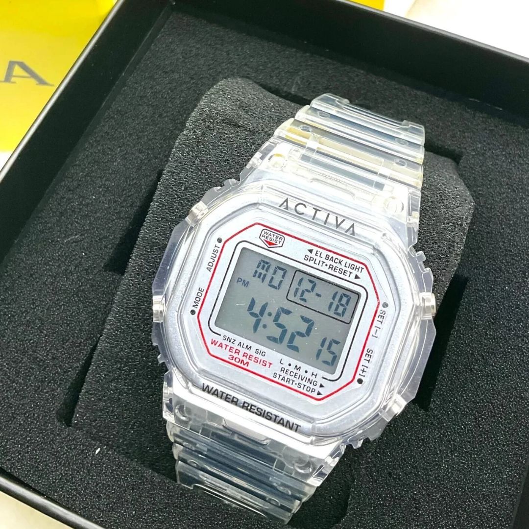 Invicta Relógio resistente a choques, branco transparente, Branco