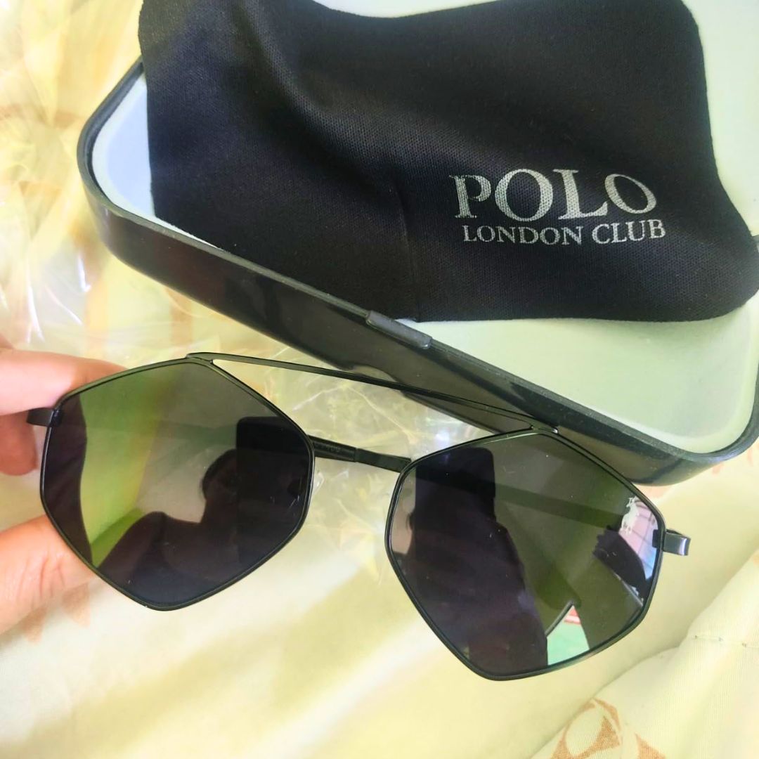Óculos de Sol Polo London Club design Aviador Hexagonal Blogueira com Proteção UVA/UVB Óculos de Sol Polo London Club design Aviador Hexagonal Blogueira com Proteção UVA/UVB