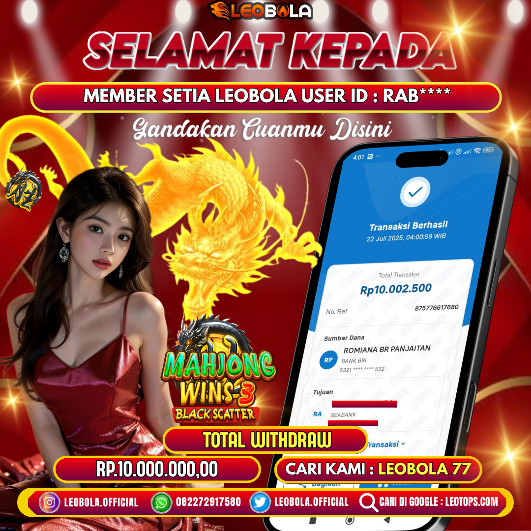 LEOBOLA JACKPOT MAHJONG WAYS BLACK SCATTER  RP.10.000.000,-