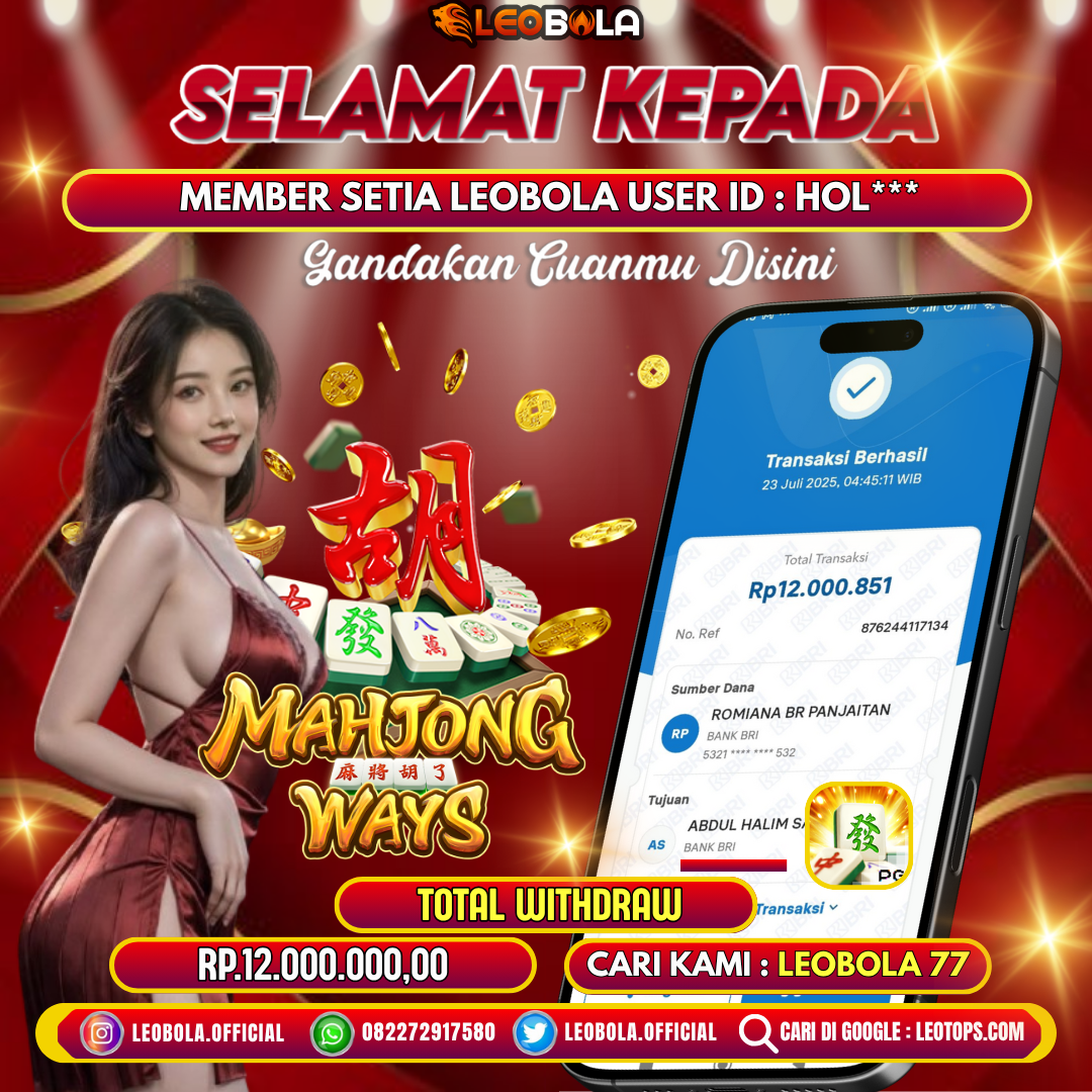 LEOBOLA JACKPOT MAHJONG WAYS  RP.12.000.000,-