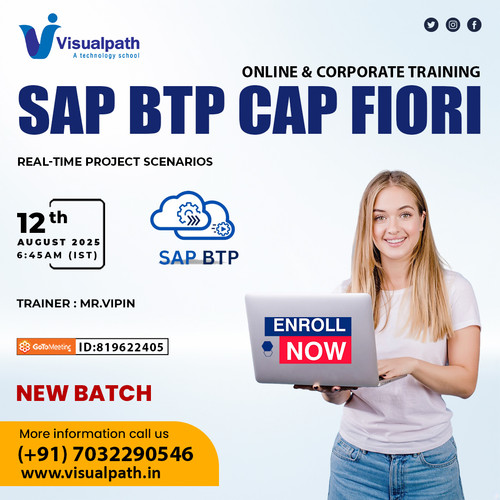 🔸 #Visualpath brings expert-led online training with real-time projects
🔸 Accessible globally – India, USA, UK, Canada, Dubai & more!
👨‍🏫 Trainer: Mr. Vipin
📆 Batch Starts: 12th August 2025
⏰ Time: 6:45 AM IST
🚀 Master CAP, SAP BTP, Fiori, and Cloud Development
📞 Call/Chat on WhatsApp: https://wa.me/c/917032290546
🌐 Course Info: https://visualpath.in/sap-btp-cap-fiori-training.html
📝 Blog: https://visualpathblogs.com/category/sap-fiori/
🎯 Best suited for SAP Developers, ABAP experts, and Cloud-native aspirants!
