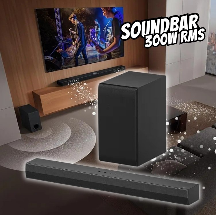 Soundbar LG S40t – 300w Rms, 2.1 Canais, Dolby Digital, Sem Cor Preto