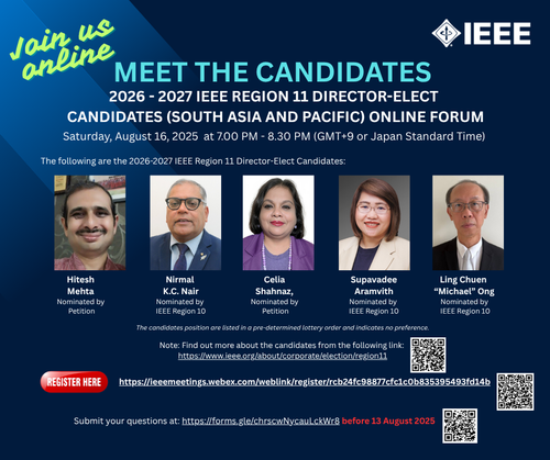 2026 2027 IEEE R11 Director Elect Candidates Online Forum Poster R3.png