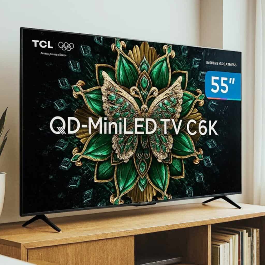 Smart TV 55″ TCL 4K UHD MiniLED 55C6K 120Hz Google TV AiPQ Google Assistente 4 HDMI 2 USB