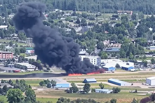 A plane has just crashed into another plane.webp
