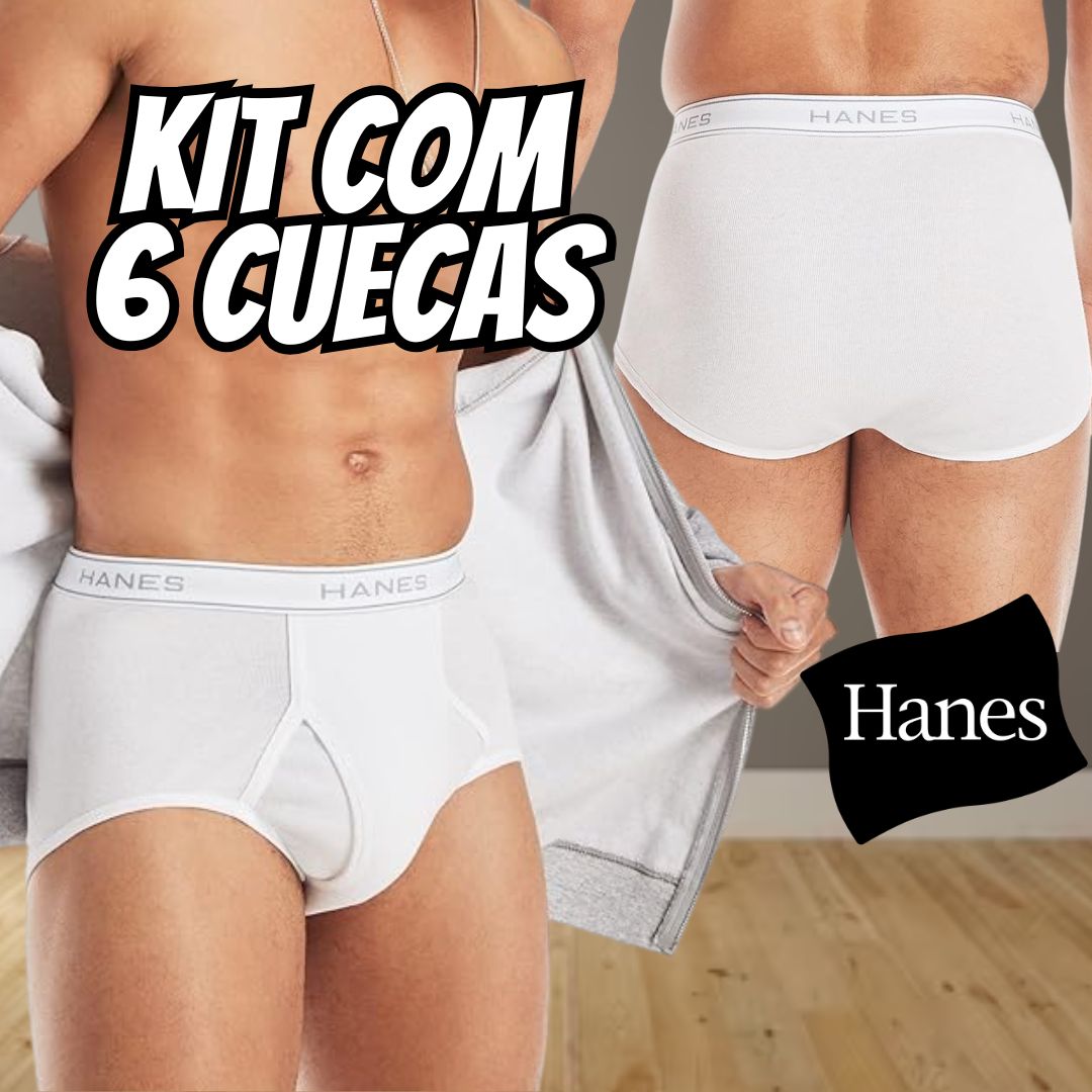 Hanes Cuecas masculinas de algodão com absorção de umidade, disponíveis em branco