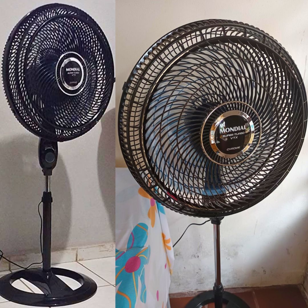 Ventilador Coluna 50cm Super Turbo 8 Pás, Mondial, Preto/Prata, 150W – VTX-50C-8P