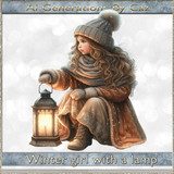Winter girl with a lamp