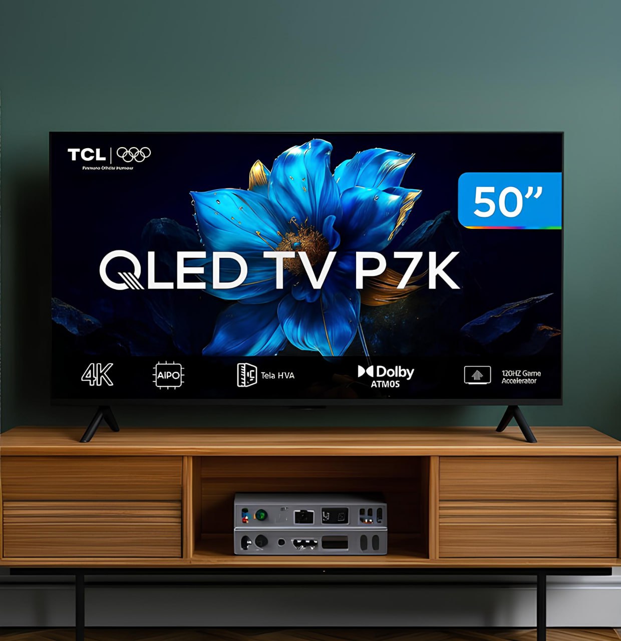 Smart TV 50″ TCL 4K UHD QLED 50P7K Google TV AiPQ Google Assistente 3 HDMI