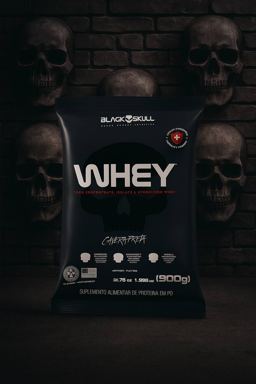 Refil Whey Chocolate 900G, Black Skull