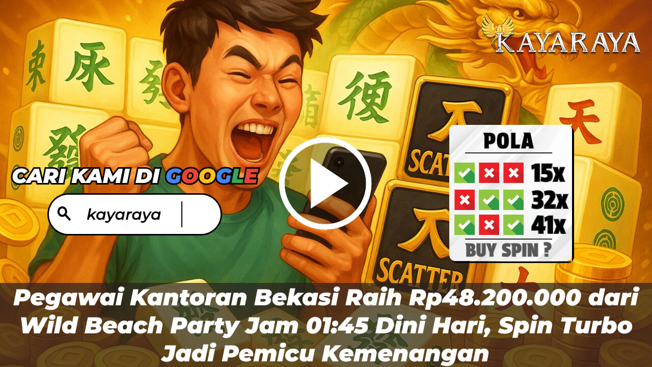 Pegawai Kantoran Bekasi Raih Rp48.200.000 dari Wild Beach Party Jam 01:45 Dini Hari, Spin Turbo Jadi Pemicu Kemenangan