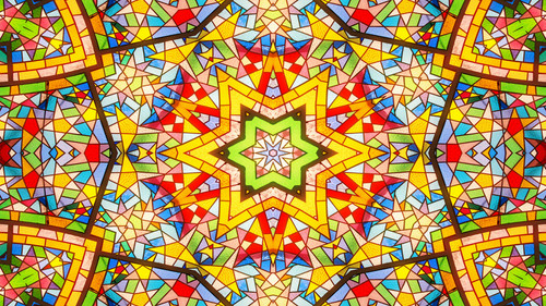 Abstract Colorful Shiny and Hypnotic Concept Symmetric Pattern Ornamental Decorative Kaleidoscope Mo.jpg
