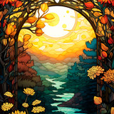 colorful scene with art nouveau inspired creation 7