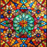 stained glass window from garden