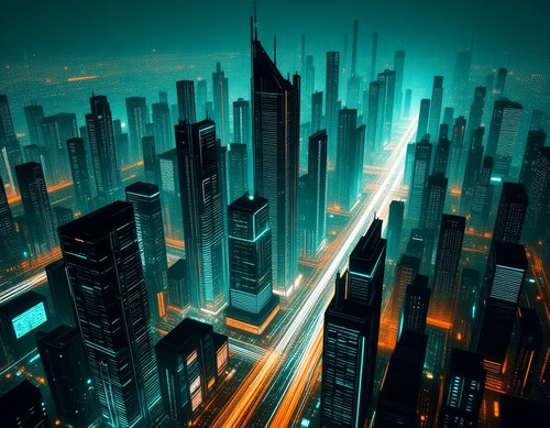 Sameh Elbialy concept art, a futuristic city at night, skyscrape 7b989e8e 1821 4ada 8b38 d7528d4879b