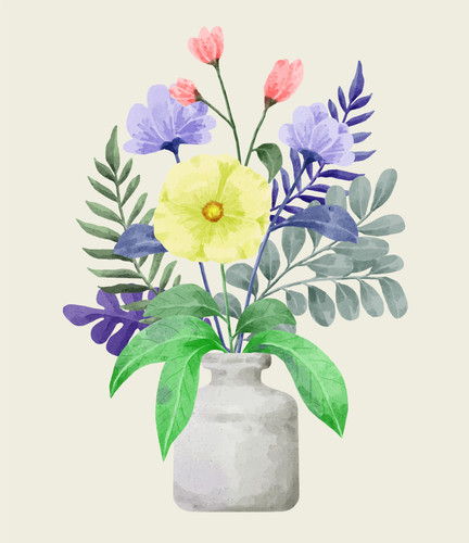 A set of flowers painted with watercolors to accompany various cards and greeting cards. vector illu.jpg