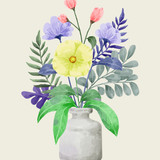 A set of flowers painted with watercolors to accompany various cards and greeting cards. vector illu
