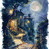 watercolor moon illustration 11