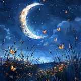 watercolor moon illustration 8