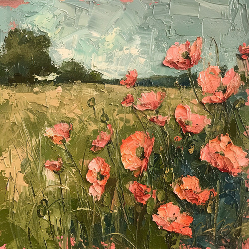 Poppies in May. --ar 1:1 --style raw Job ID: 3eaa8c28-9614-4605-80f7-6636d281c4f6.jpg