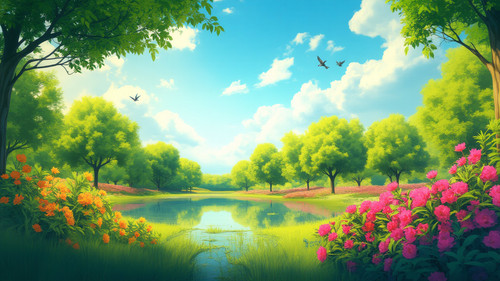 Sameh Elbialy A vibrant canvas painting depicting a lively outdo 9f10e48e 0b35 42b7 9e7c 7f7836ebd2f.jpg