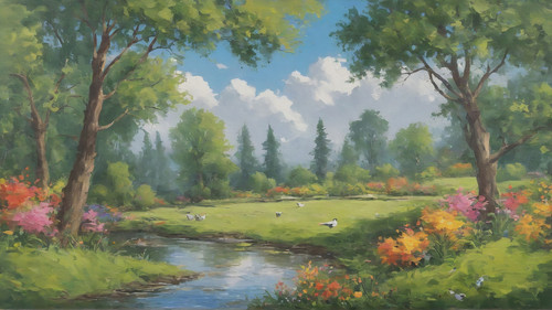 Sameh Elbialy A vibrant canvas painting depicting a lively outdo 38ddc4b6 0da4 481c 832b a40aa17a8c1.jpg