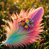 Sameh Elbialy A whimsical design of feather featuring colorful f 11e89ade bbc5 434c 84f0 9f3e15db83b