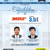Congratulations to CSE Students for Placement in MRF