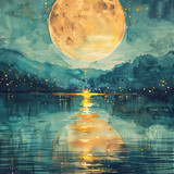 watercolor moon illustration 16